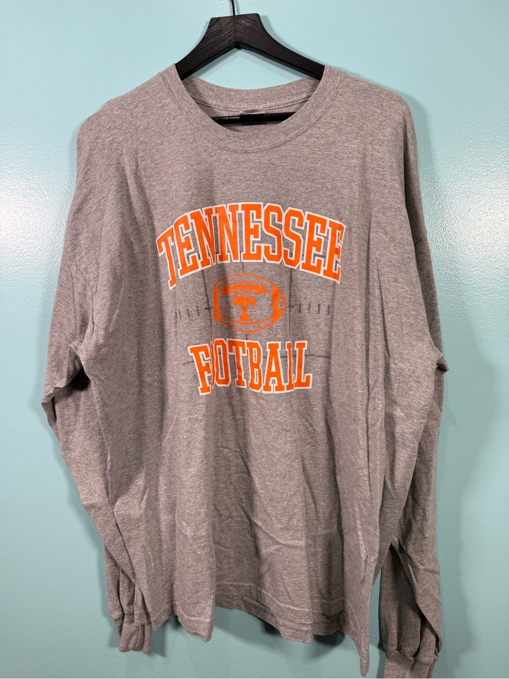 Tennessee Football Long Sleeve Tee - Gray/Orange